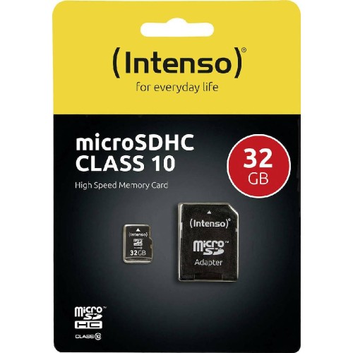 ΚΑΡΤΑ ΜΝΗΜΗΣ SD INTENSO 3413480 MICRO SD CARD CLASS 10 32GB & ADAPTER